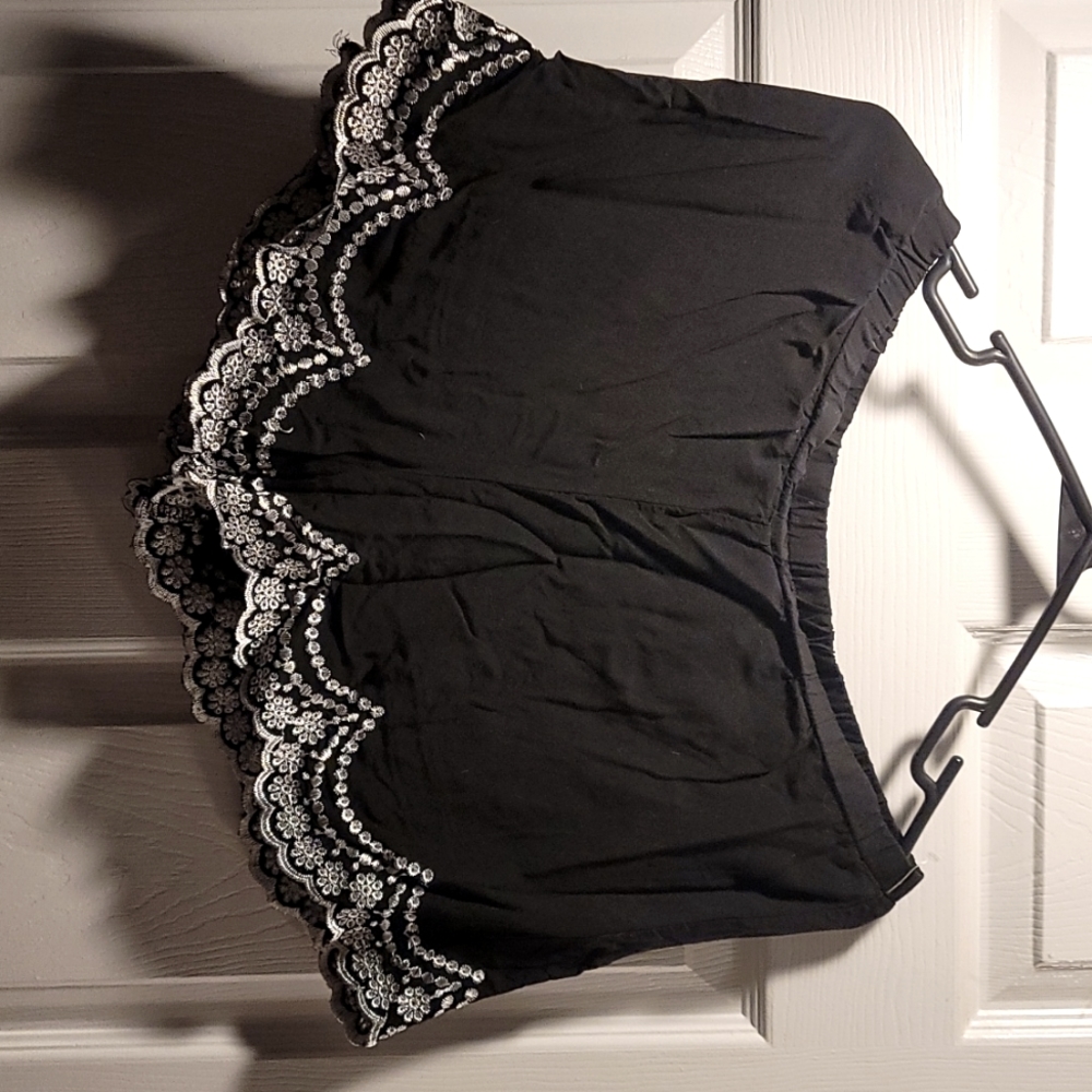 Smai NYC Black Shorts with White Embroidery